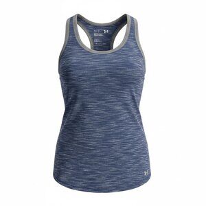 Under Armour Womens XS HeatGear Racerback Tank Top Loose Fit Gray & Blue